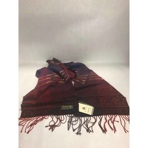 BORU MERINO pure wool scarf neck fringe New with tags 58 inch by 12 inch wrap